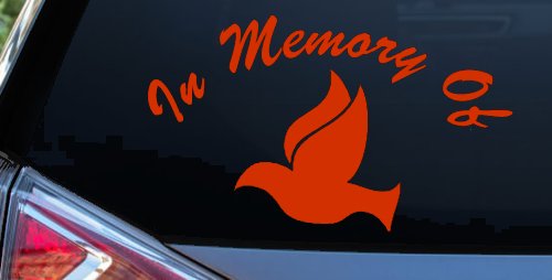 In Memory Of Dove Christian Car or Truck Window Decal Sticker