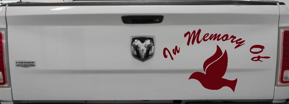 In Memory Of Dove Christian Car or Truck Window Decal Sticker
