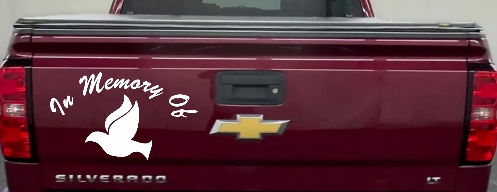 In Memory Of Dove Christian Car or Truck Window Decal Sticker