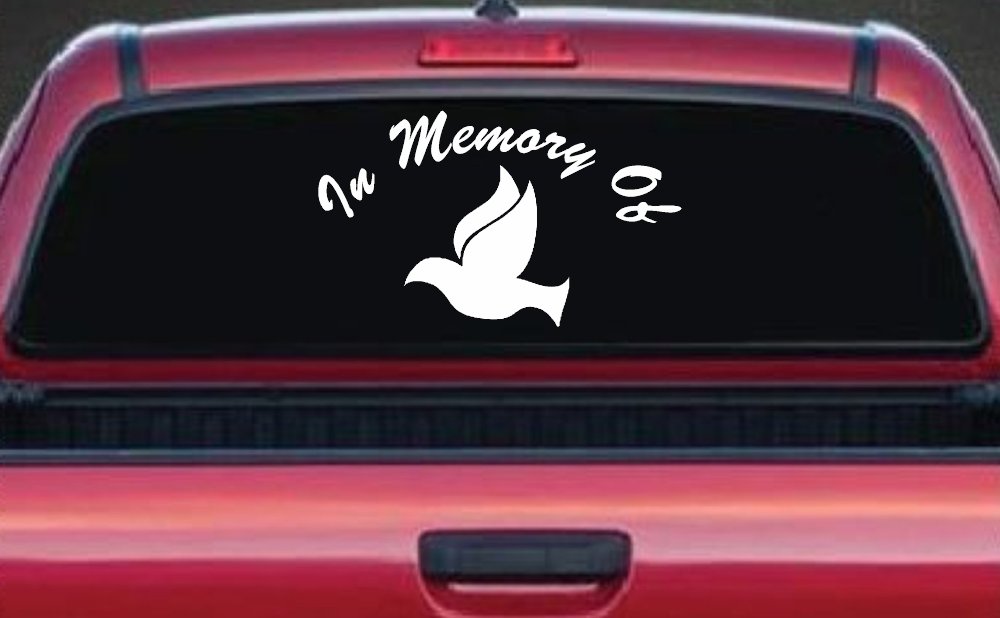 In Memory Of Dove Christian Car or Truck Window Decal Sticker