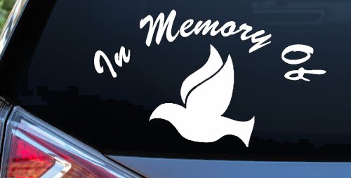 In Memory Of Dove Christian Car or Truck Window Decal Sticker