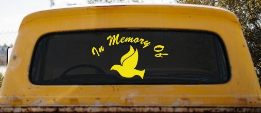 In Memory Of Dove Christian Car or Truck Window Decal Sticker