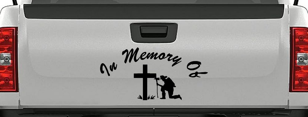 In Memory Of Fireman Christian Car or Truck Window Decal Sticker (Black)