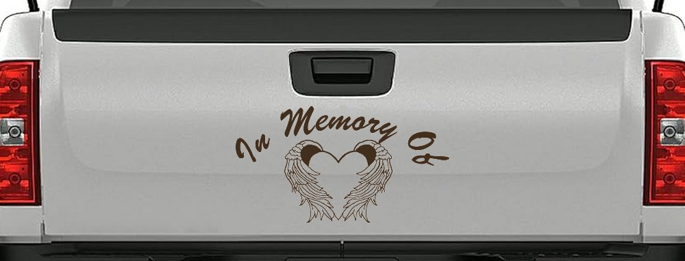 In Memory Of Heart With Wings Christian Car or Truck Window Decal Sticker