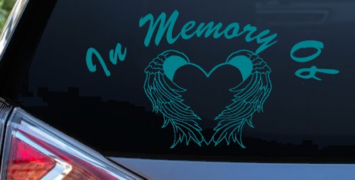 In Memory Of Heart With Wings Christian Car or Truck Window Decal Sticker