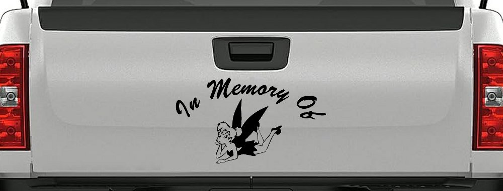 In Memory Of Tinkerbell Cartoons Car or Truck Window Decal Sticker (Black)