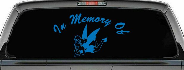 In Memory Of Tinkerbell Cartoons Car or Truck Window Decal Sticker