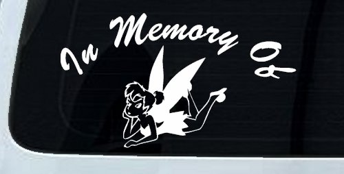 In Memory Of Tinkerbell Cartoons Car or Truck Window Decal Sticker (White)
