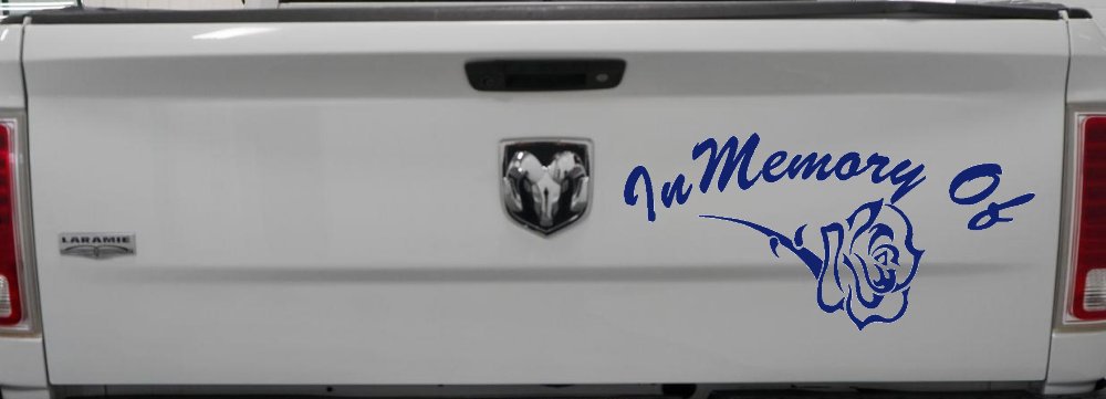 In Memory Of Rose Car or Truck Window Decal Sticker