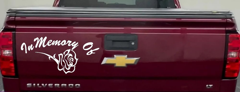 In Memory Of Rose Car or Truck Window Decal Sticker
