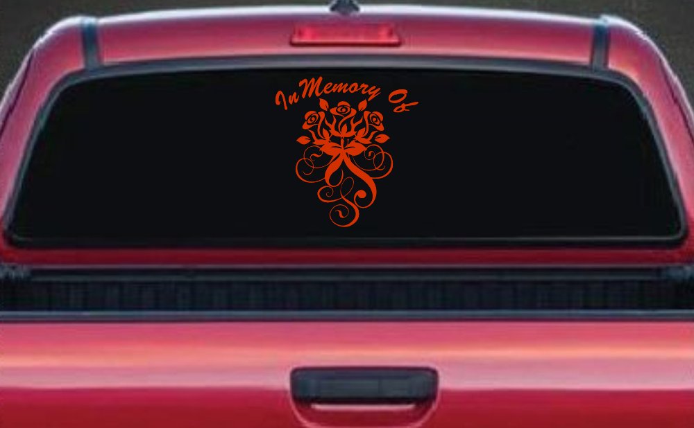 In Memory Of Roses Car or Truck Window Decal Sticker