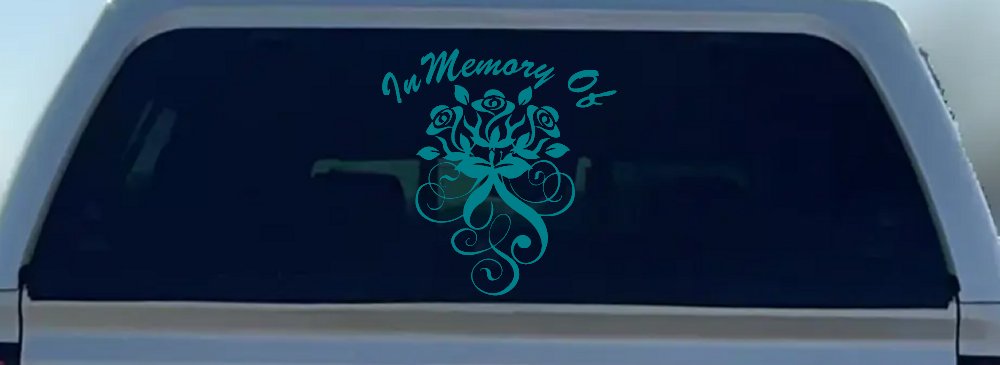 In Memory Of Roses Car or Truck Window Decal Sticker