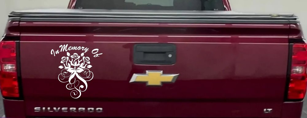 In Memory Of Roses Car or Truck Window Decal Sticker