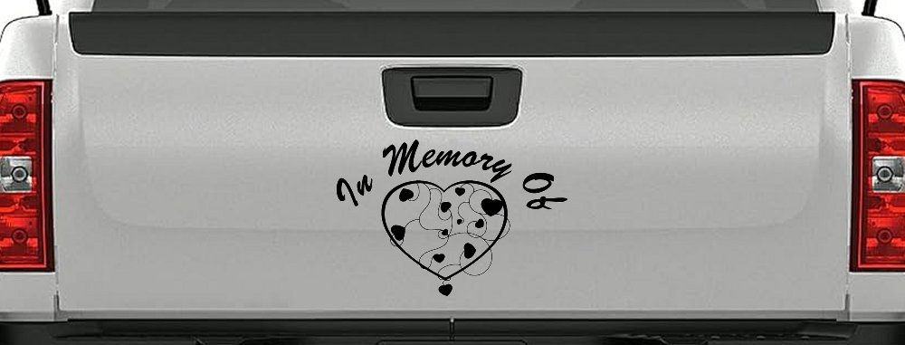 In Memory Of Hearts Car or Truck Window Decal Sticker