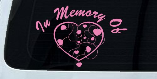 In Memory Of Hearts Car or Truck Window Decal Sticker
