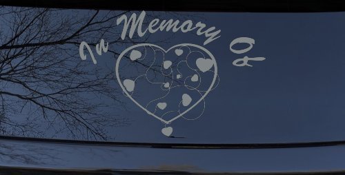 In Memory Of Hearts Car or Truck Window Decal Sticker