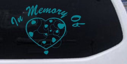 In Memory Of Hearts Car or Truck Window Decal Sticker