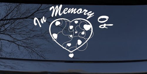In Memory Of Hearts Car or Truck Window Decal Sticker