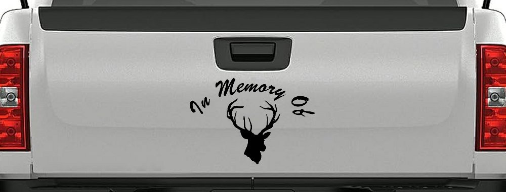 In Memory Of Big Buck Hunting Car or Truck Window Decal Sticker (Black)