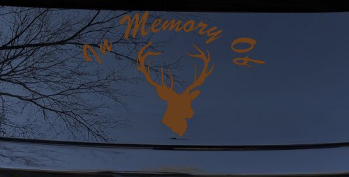 In Memory Of Big Buck Hunting Car or Truck Window Decal Sticker (Copper)