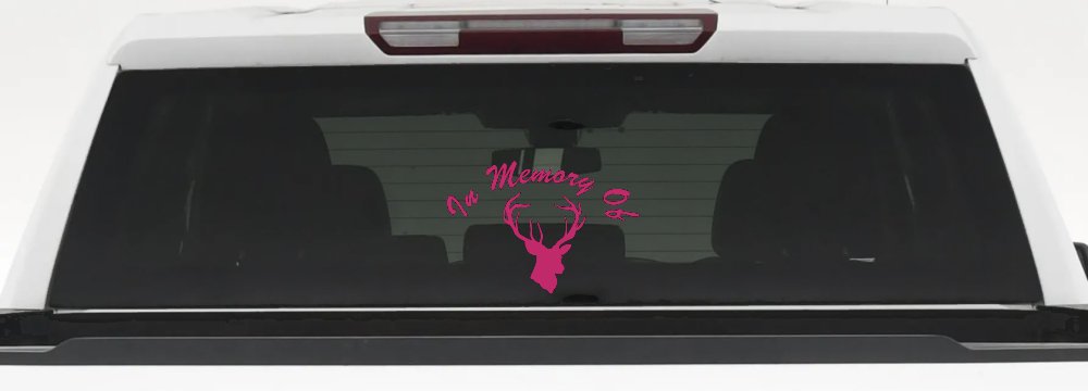 In Memory Of Big Buck Hunting Car or Truck Window Decal Sticker