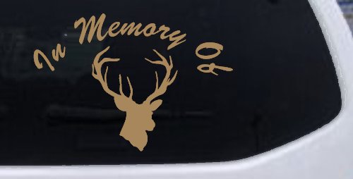 In Memory Of Big Buck Hunting Car or Truck Window Decal Sticker (Light Brown)