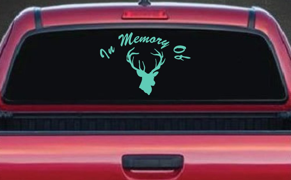 In Memory Of Big Buck Hunting Car or Truck Window Decal Sticker (Mint)