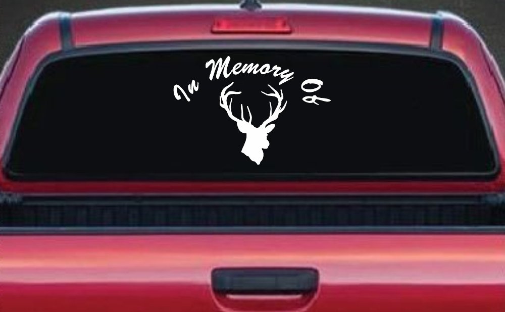 In Memory Of Big Buck Hunting Car or Truck Window Decal Sticker