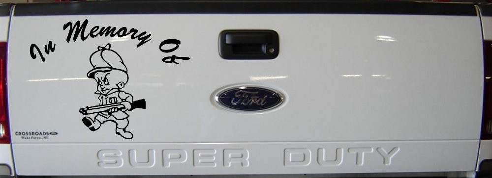 Elmer Fudd Hunting Decal Car Truck Window Vinyl Sticker In Memory Of (Black)