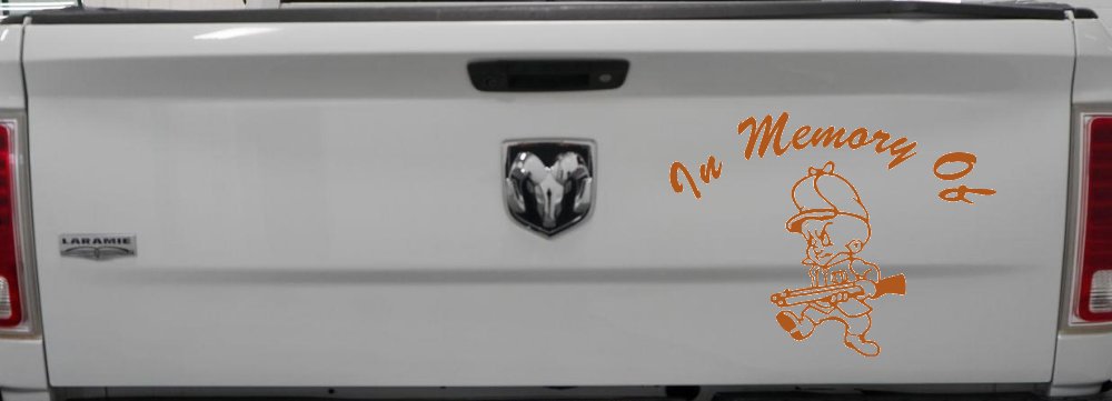 In Memory Of Elmer Fudd Hunting Car or Truck Window Decal Sticker