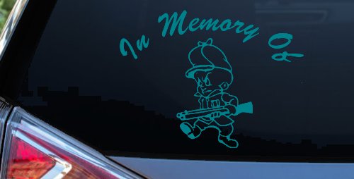 In Memory Of Elmer Fudd Hunting Car or Truck Window Decal Sticker