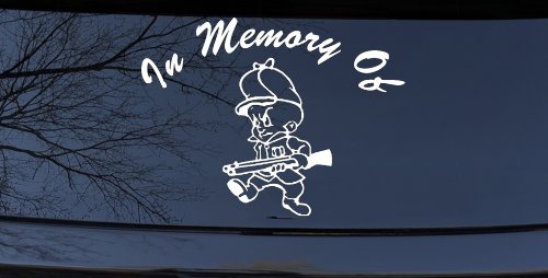 In Memory Of Elmer Fudd Hunting Car or Truck Window Decal Sticker (White)