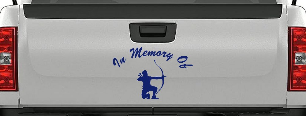 In Memory Of Archer Bow Hunter Hunting Car or Truck Window Decal Sticker (Navy)