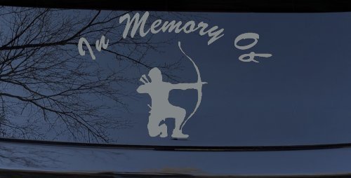 In Memory Of Archer Bow Hunter Hunting Car or Truck Window Decal Sticker (Telegrey)