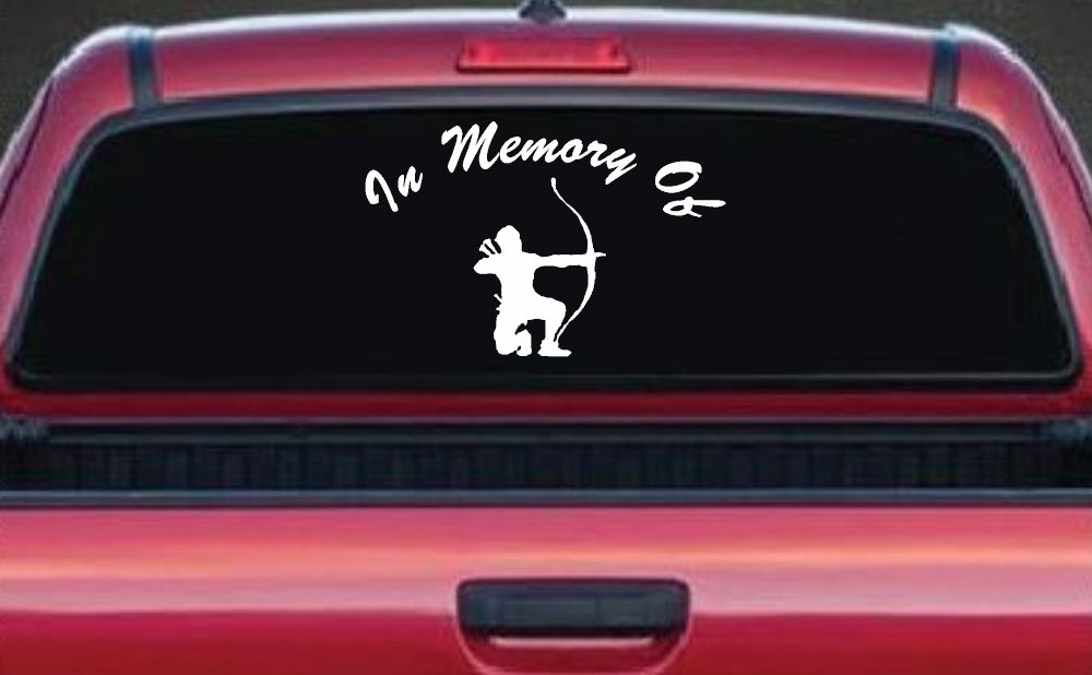 In Memory Of Archer Bow Hunter Hunting Car or Truck Window Decal Sticker
