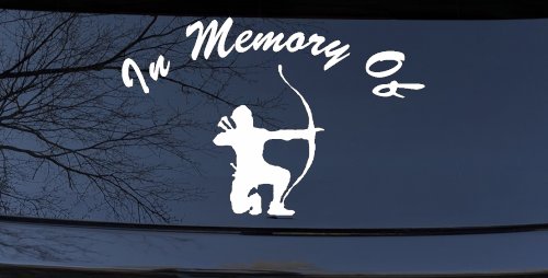 In Memory Of Archer Bow Hunter Decal - Car Truck Window Vinyl Sticker (White)