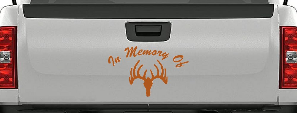 In Memory Of Big Buck Hunting Car or Truck Window Decal Sticker (Nut Brown)