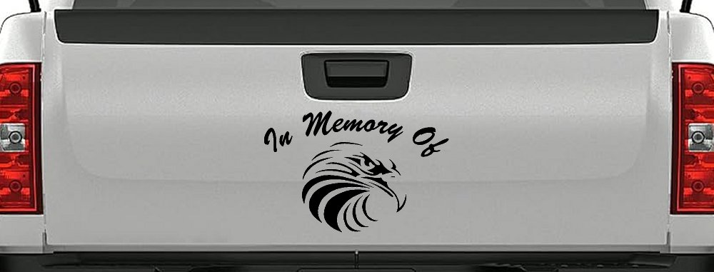 In Memory Of Eagle Head Military Car or Truck Window Decal Sticker