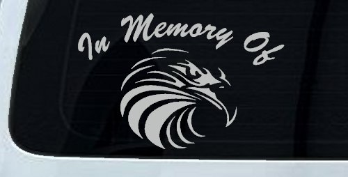 In Memory Of Eagle Head Military Car or Truck Window Decal Sticker