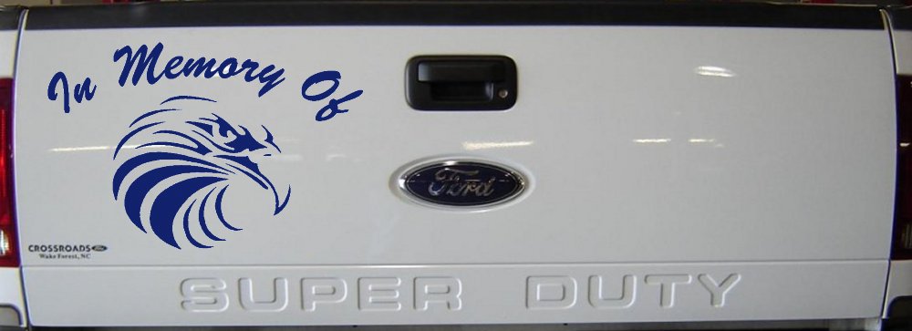 In Memory Eagle Head Military Decal Car Truck Window Sticker Vinyl (Navy)