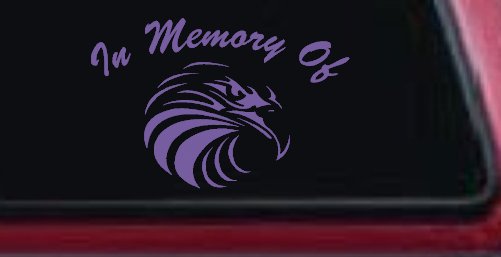 In Memory Of Eagle Head Military Car or Truck Window Decal Sticker