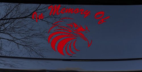 In Memory Of Eagle Head Military Car or Truck Window Decal Sticker