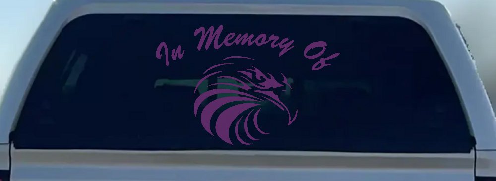 In Memory Of Eagle Head Military Car or Truck Window Decal Sticker