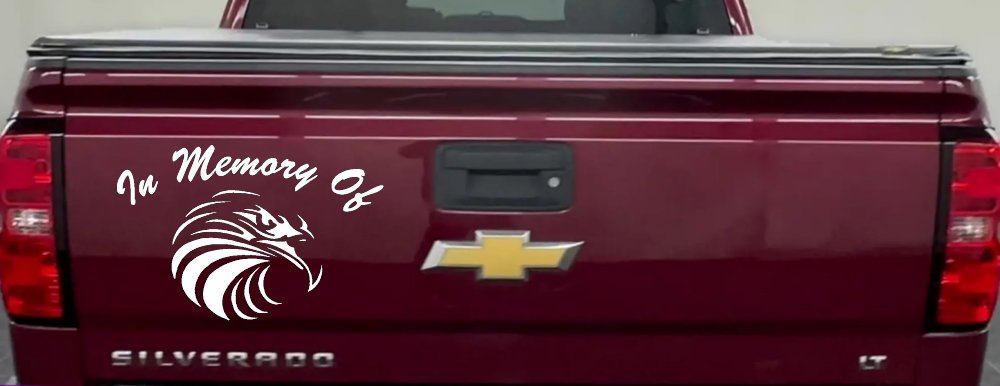 In Memory Of Eagle Head Military Car or Truck Window Decal Sticker