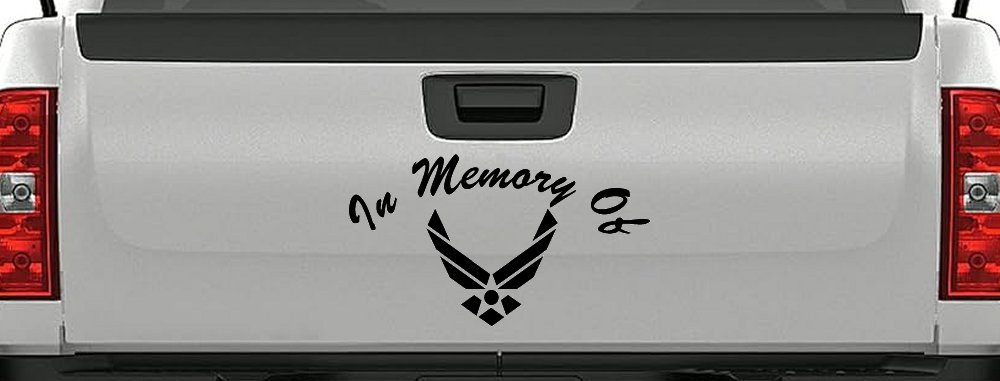 In Memory Of US Air Force Military Car or Truck Window Decal Sticker (Black)