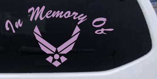 In Memory Of US Air Force Car or Truck Vinyl Window Decal Sticker (Lilac)