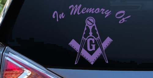 In Memory Of Masonic Square and Compass Car or Truck Window Decal Sticker