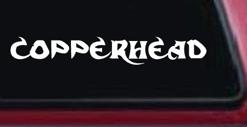 Copperhead Biker Car or Truck Window Decal Sticker (White)