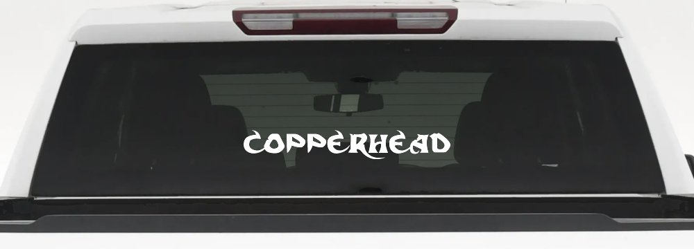 Copperhead Biker Car or Truck Window Decal Sticker (White)