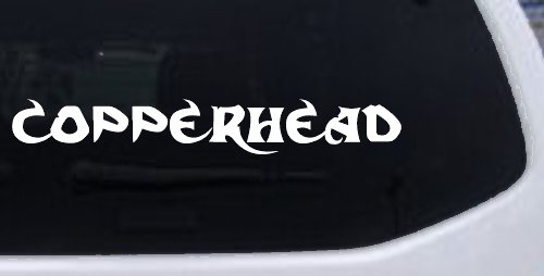 Copperhead Biker Car or Truck Window Decal Sticker (White)